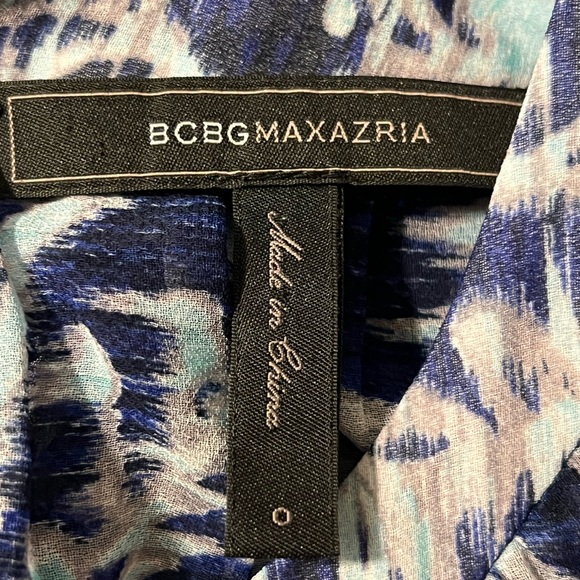 BCBG MaxAzria Aymeline Blue Floral Print Lace Sleeveless Dress Size 0 Small - Picture 9 of 9